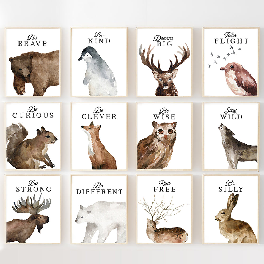 Wildwood Collection - Full Woodland + Arctic Animal Collection With Words - Instant Download